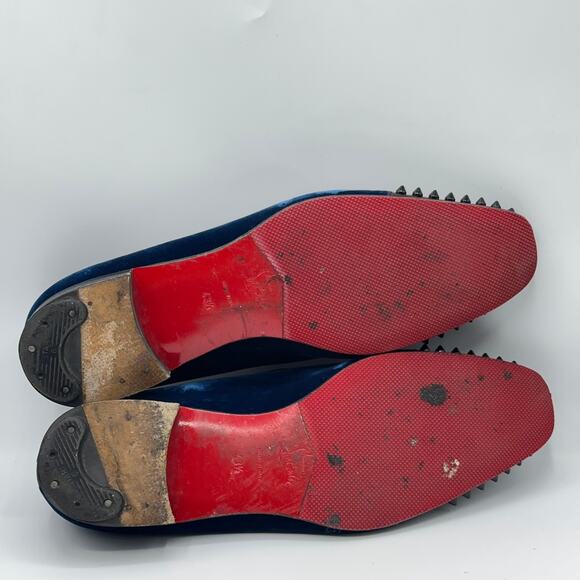CHRISTIAN LOUBOUTIN Captain Loubi Velvet Crest Loafer Patent Spike Sz 43.5 $1350 main image 6